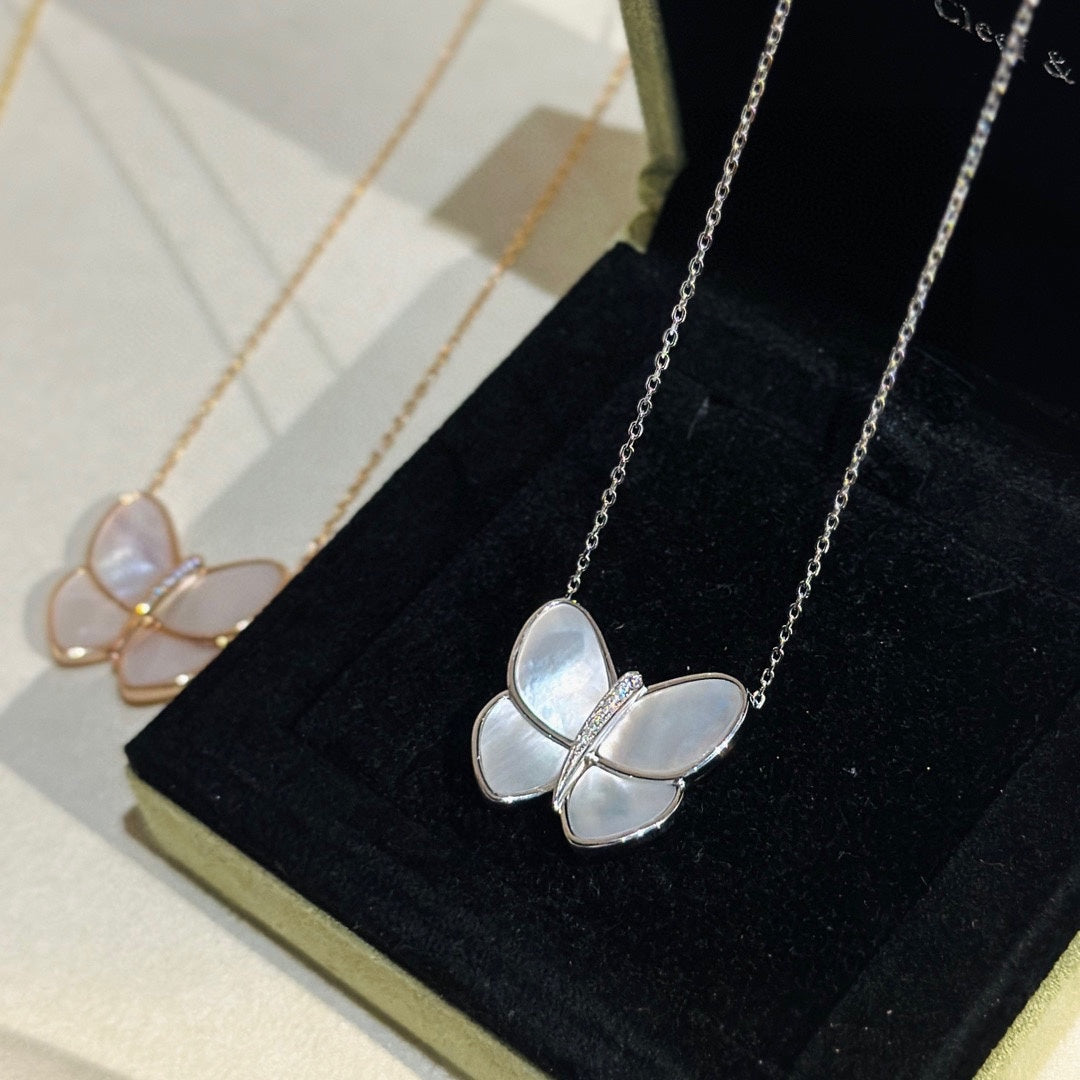 18K Van Cleef & Arpels Butterfly Pearl Necklace