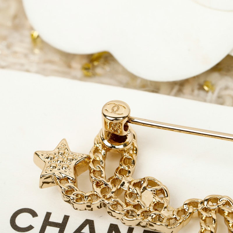 18K Chanel Leather Gold Brooch
