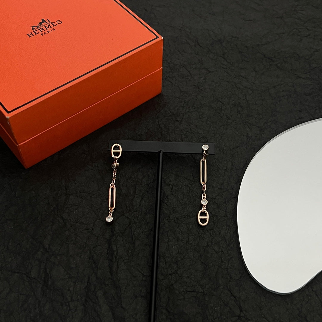 18K Chaine D'ancre Chaos Hermès Earrings