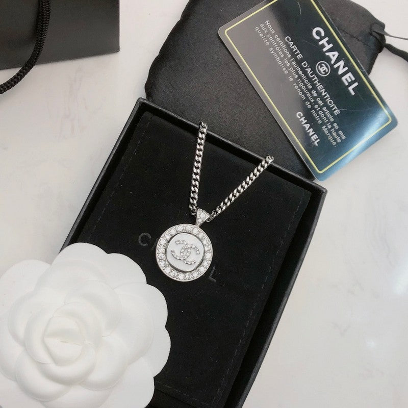 18K Chanel Black & White Diamond Gold Necklace