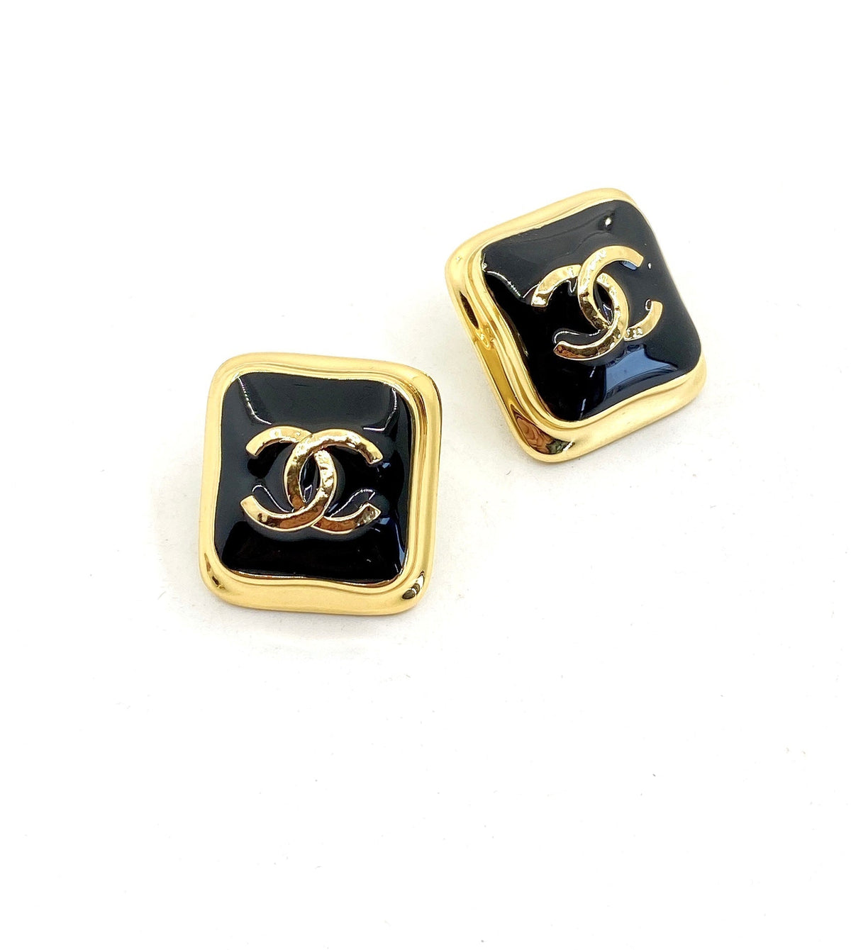 18K Square Chanel Earrings