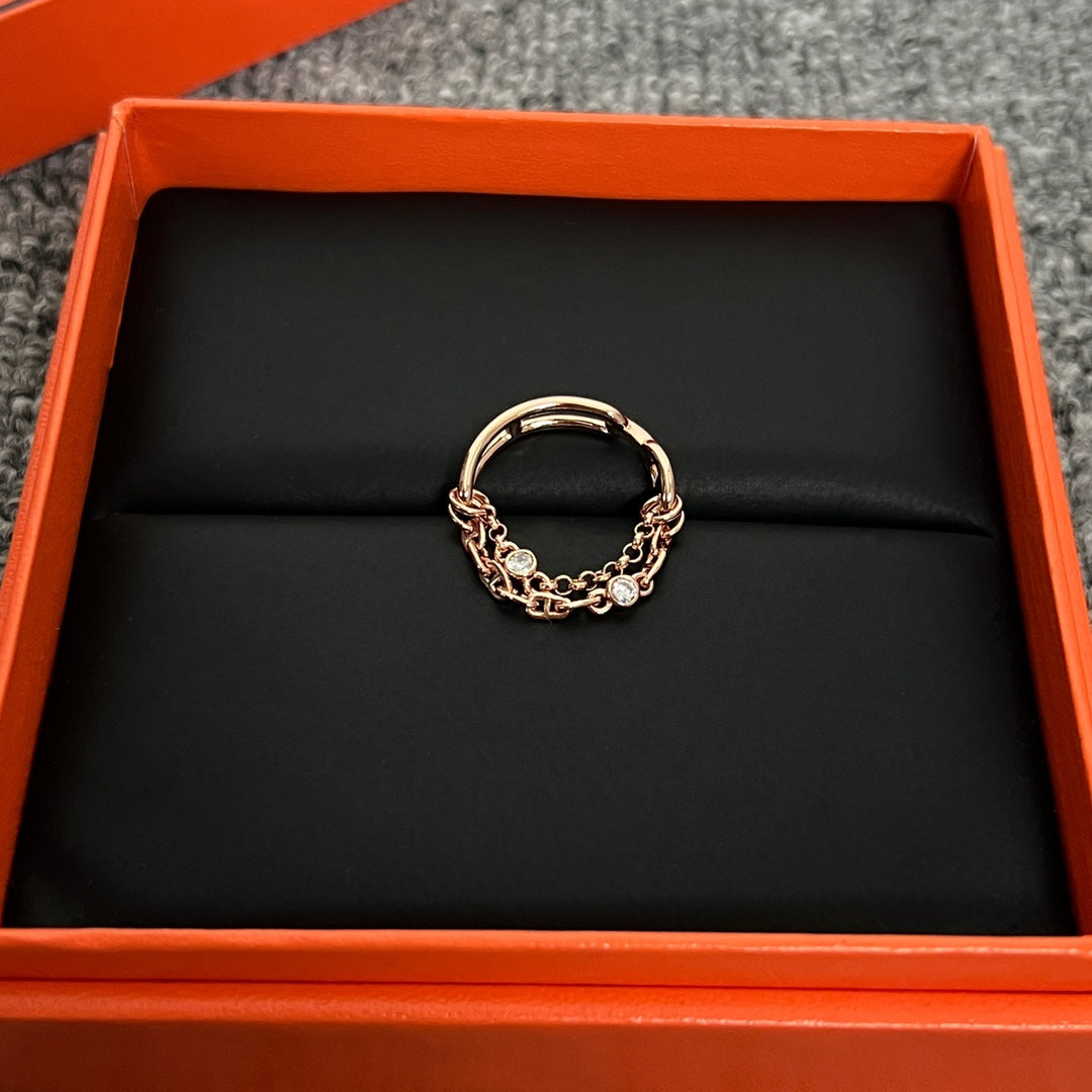 18K Chaine D'Ancre Chaos Hermès Ring