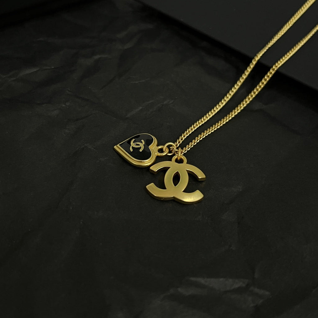 18K Chanel Black Heart Necklace
