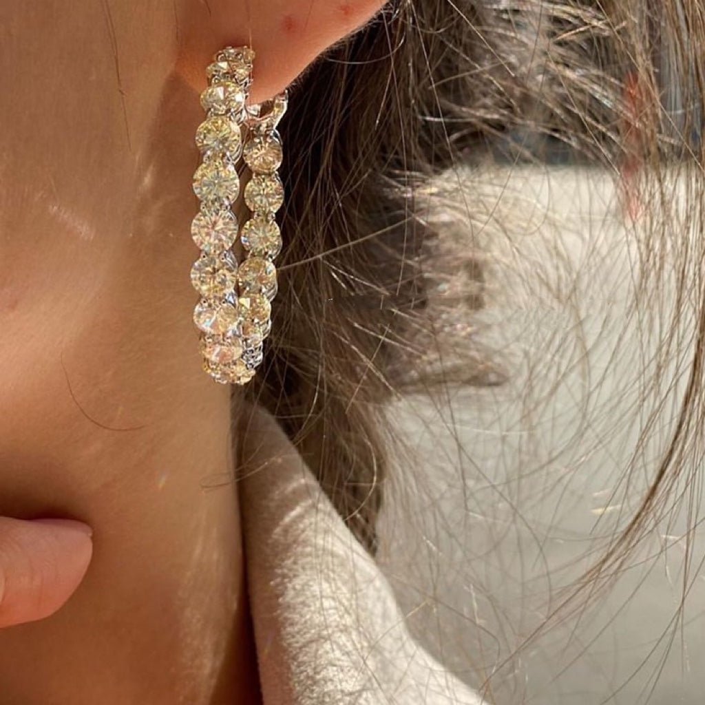 18K Tiffany & Co. Hoop Diamonds Earrings