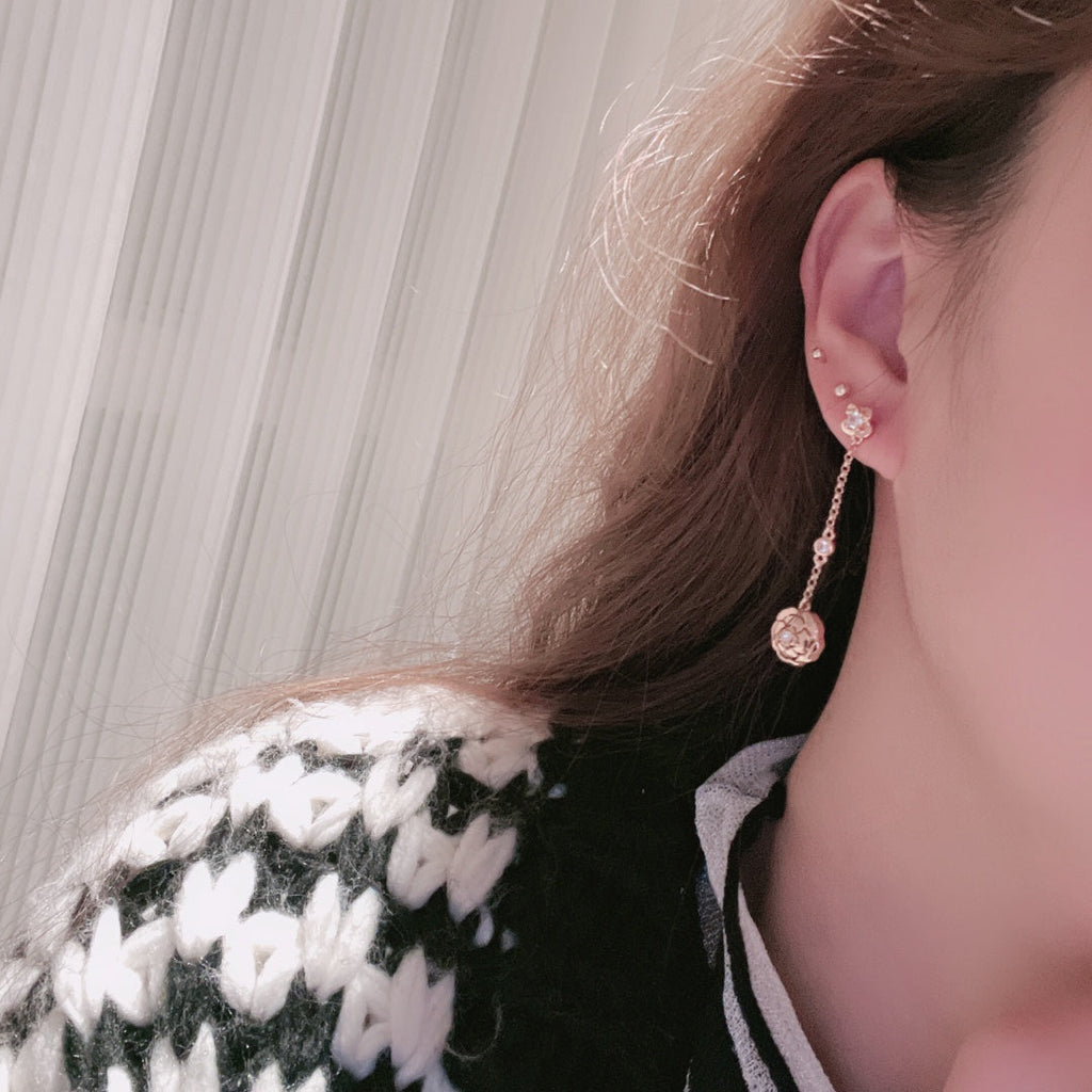 18K Chanel Camellia Earrings