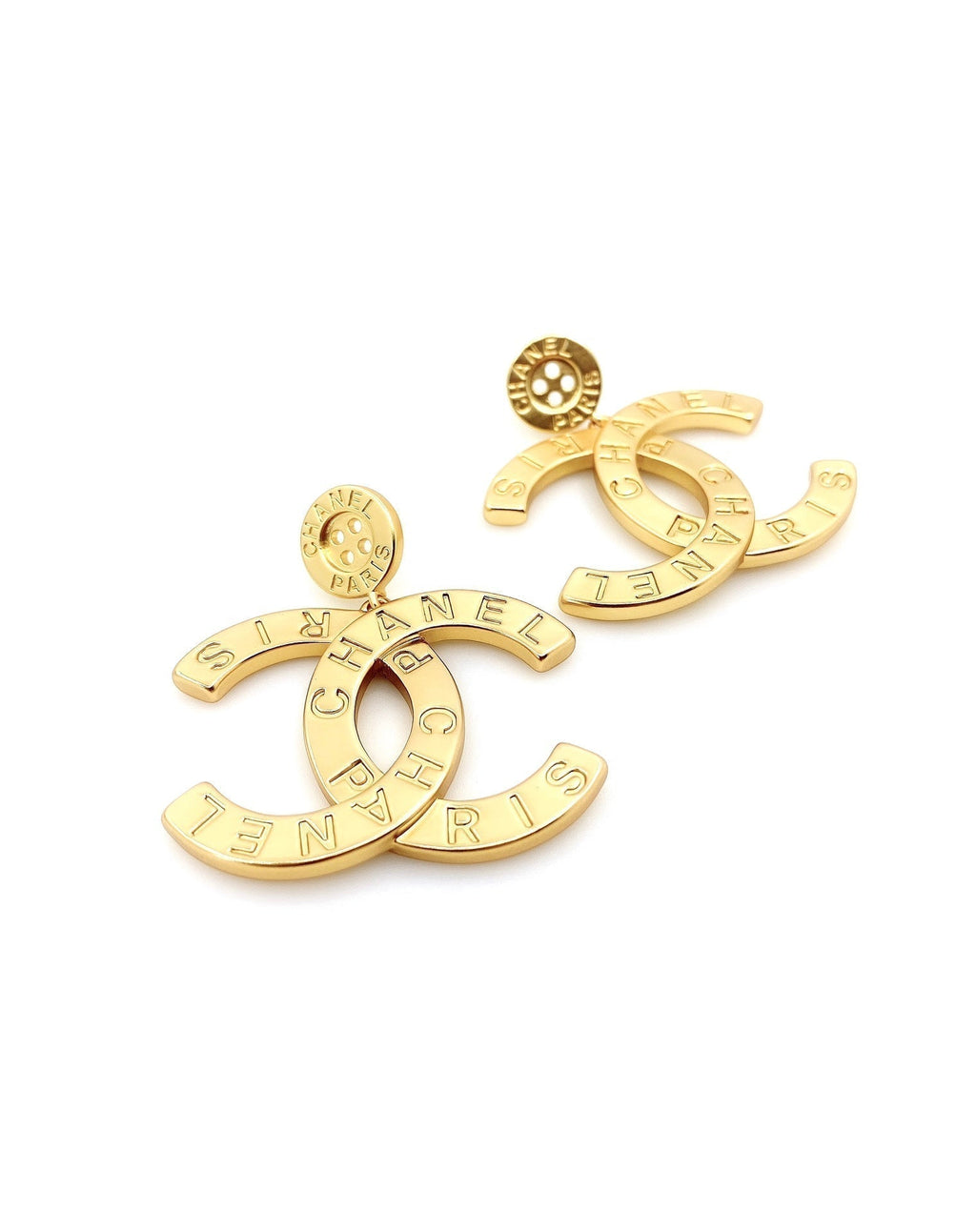 18K Chanel Drop Pendant Earrings