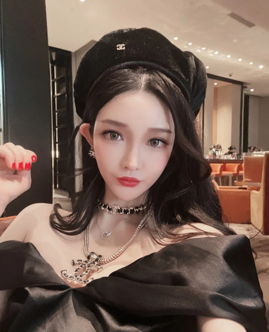 18K Chanel Leather Chain Necklace