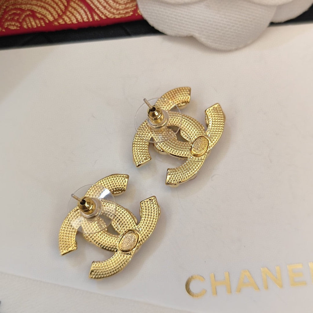 18K Chanel Multi-Color Crystals Earrings