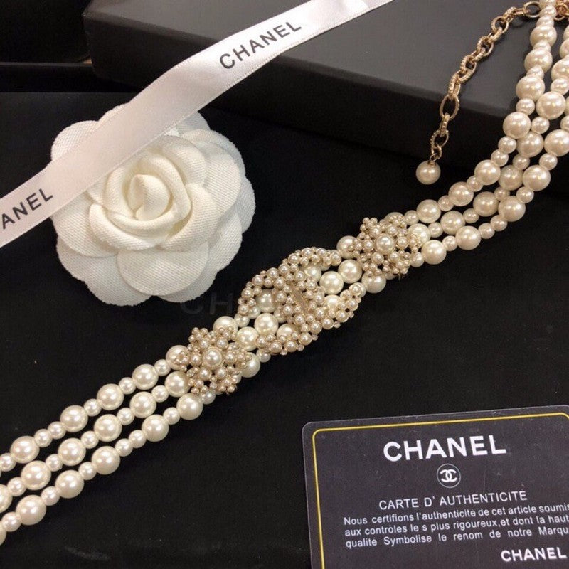 18K Chanel Pearl Choker Necklace