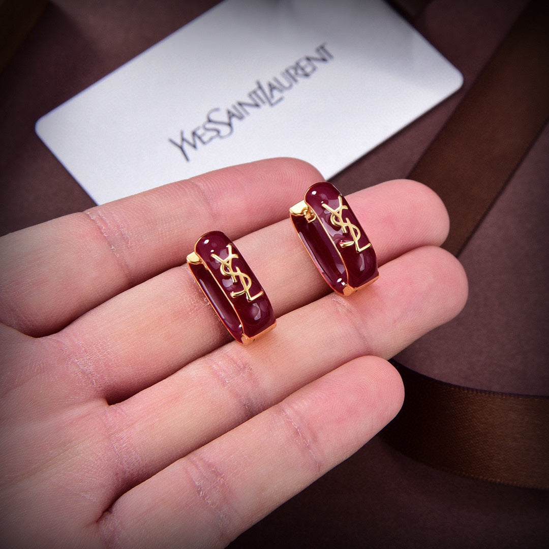 18K Saint Laurent Red Earrings