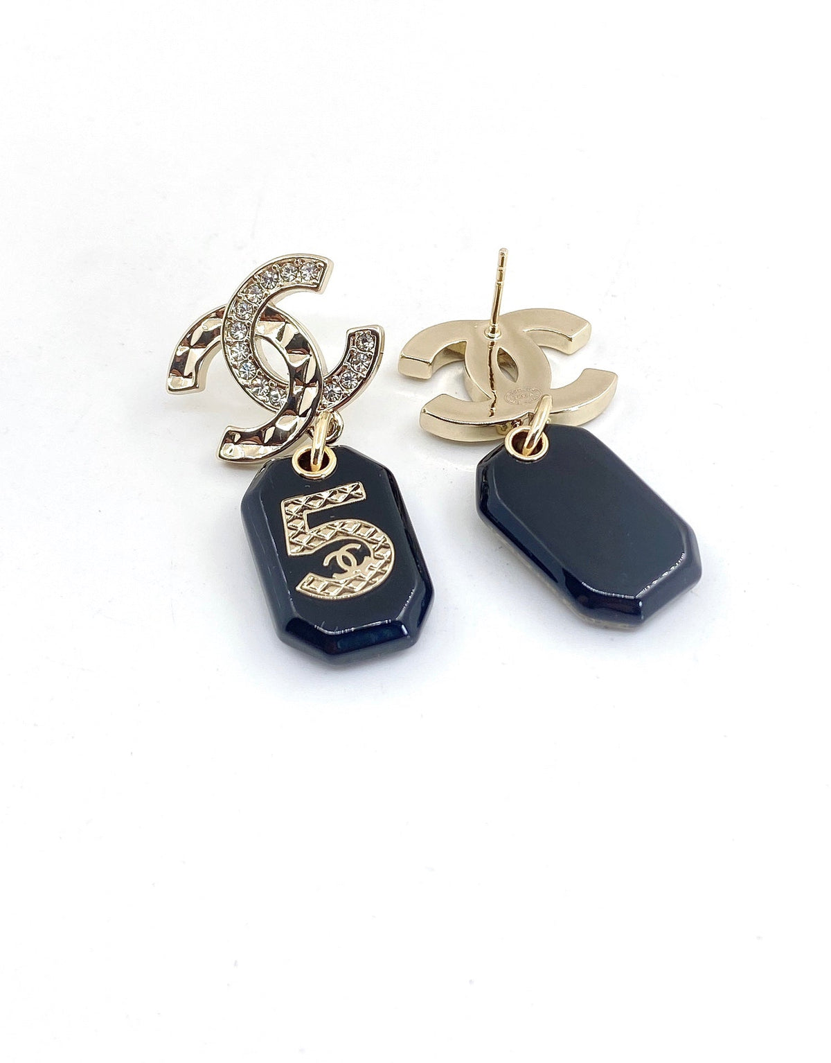 18K Chanel No.5 Perfume Bottle Earrings