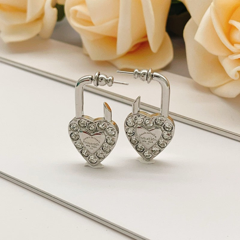 18K Tiffany & Co. Diamond Heart Earrings