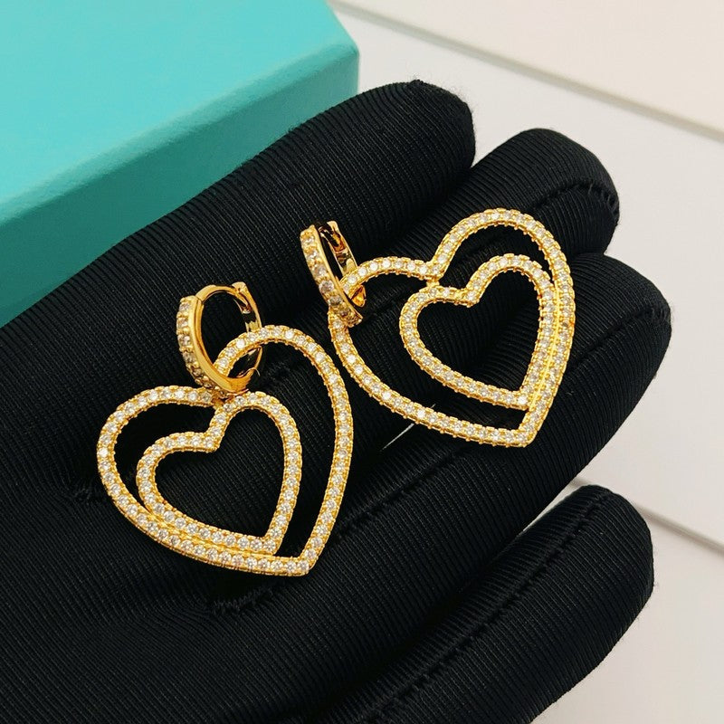 18K Tiffany & Co. Heart Diamond Earrings