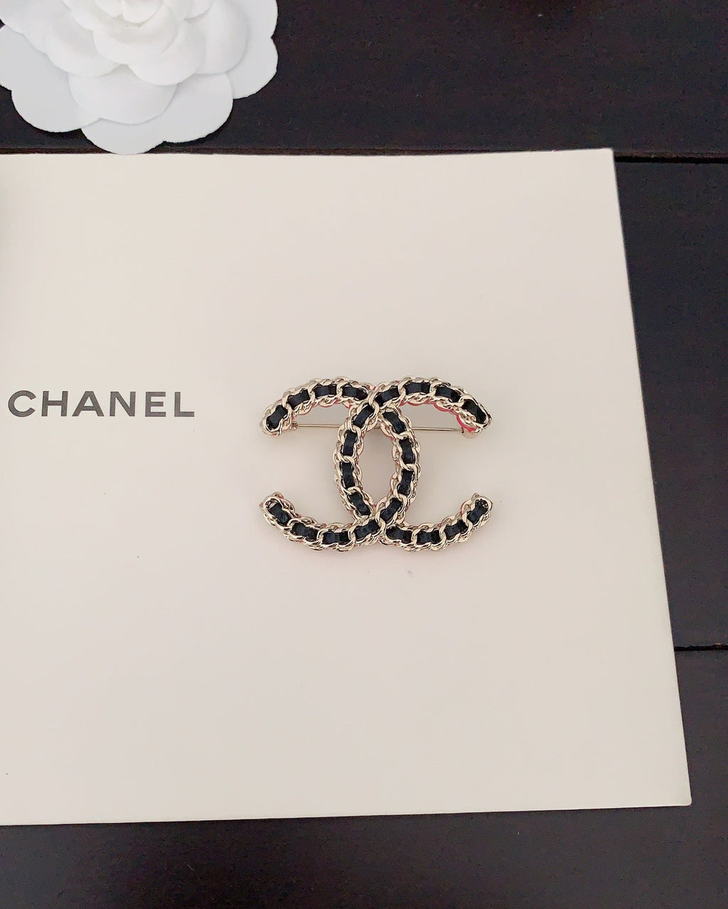 18K Chanel Leather Pink Brooch