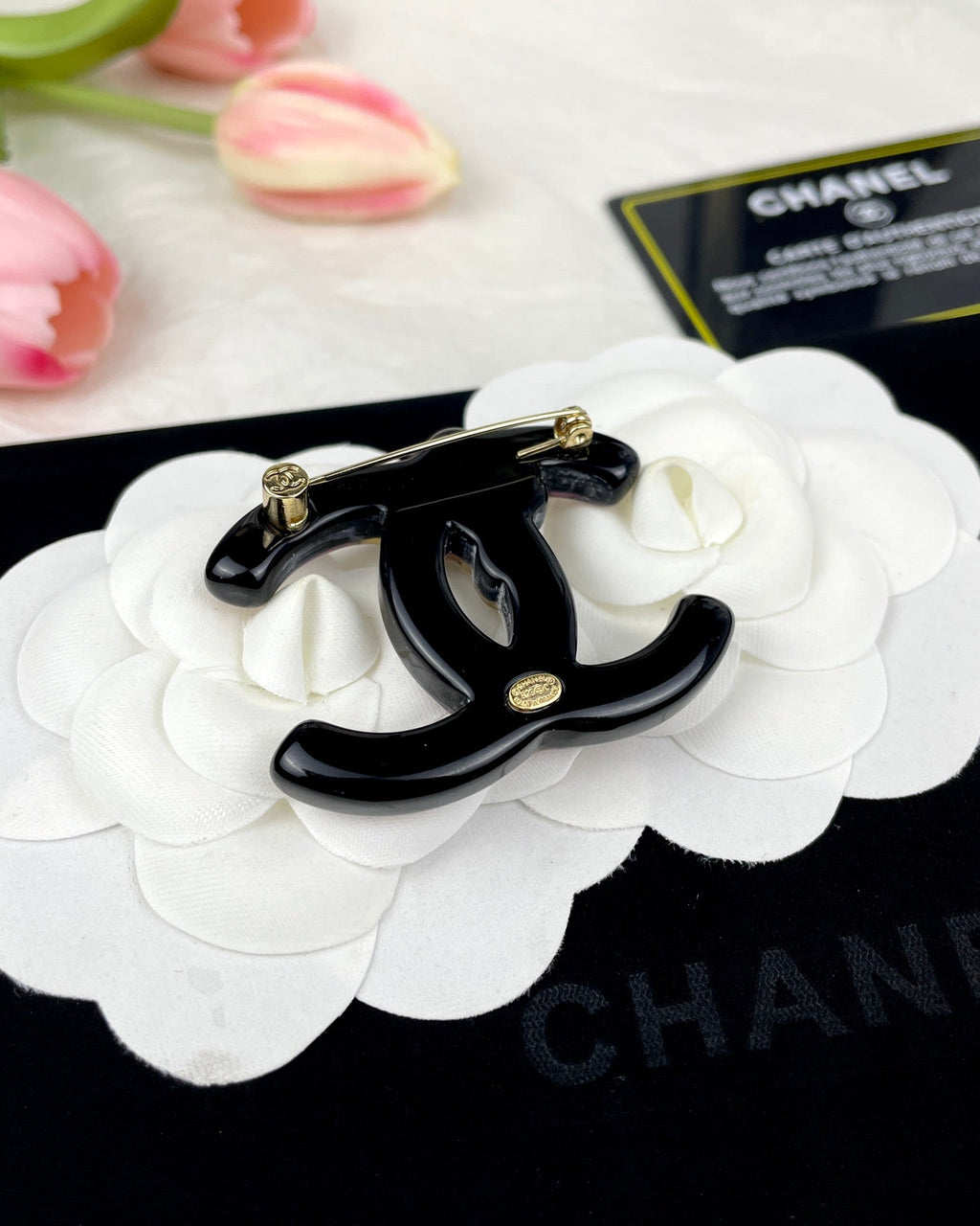 18K Chanel Pink Resin Brooch