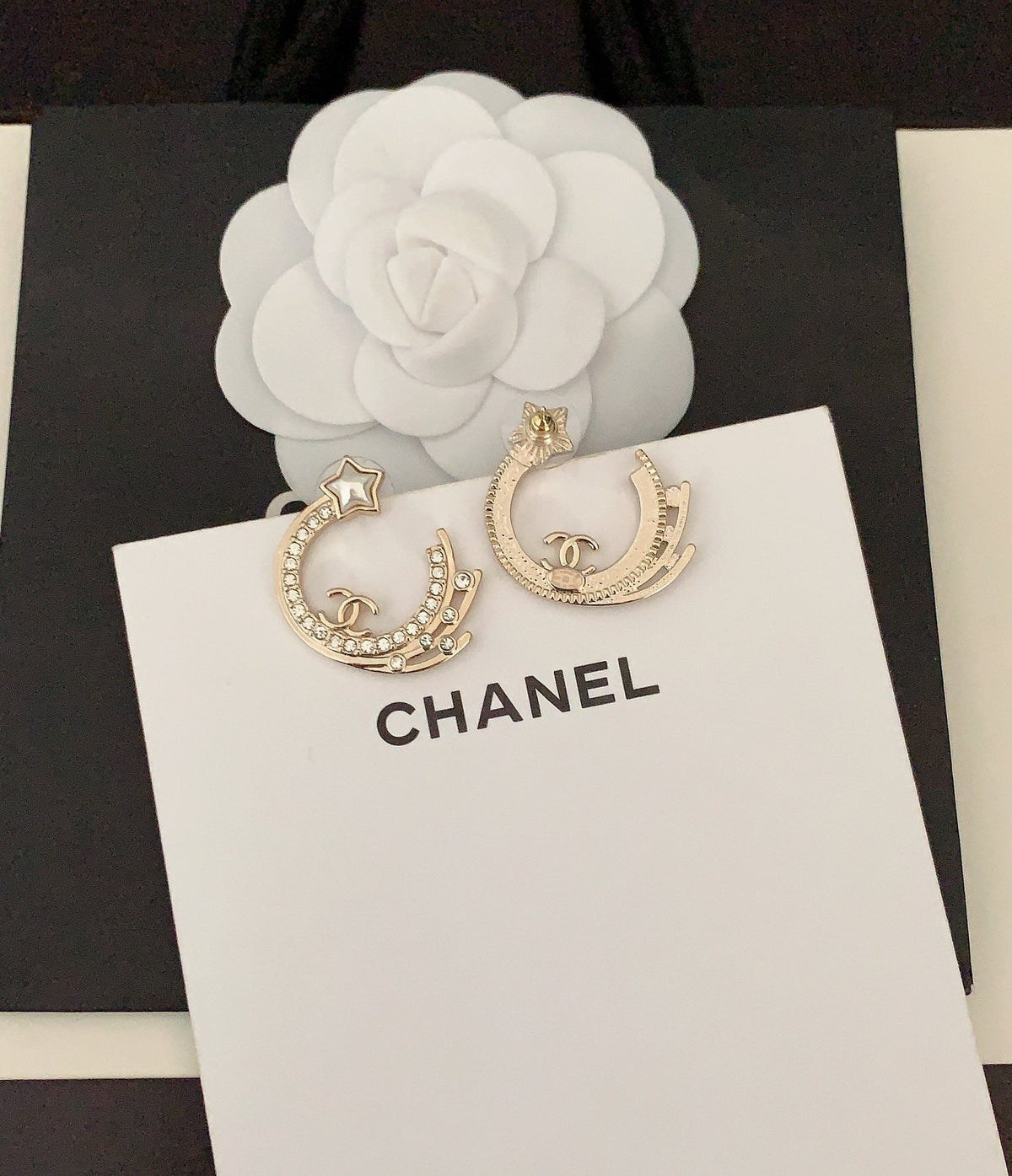 18K Chanel Crystals Earrings