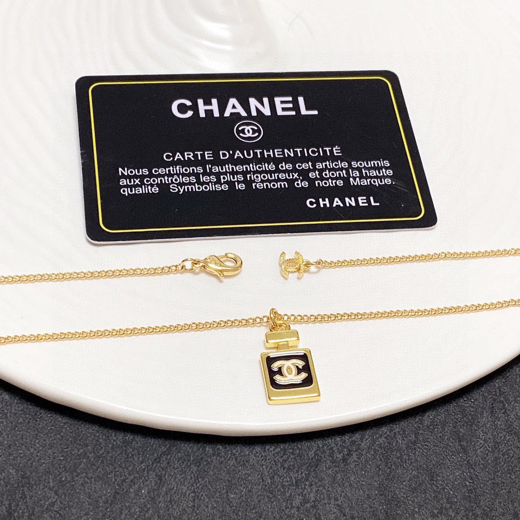 18K Chanel Perfume Bottle Necklace