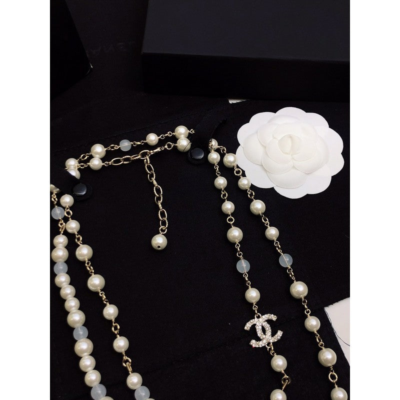 18K Chanel Long Pearl Necklace
