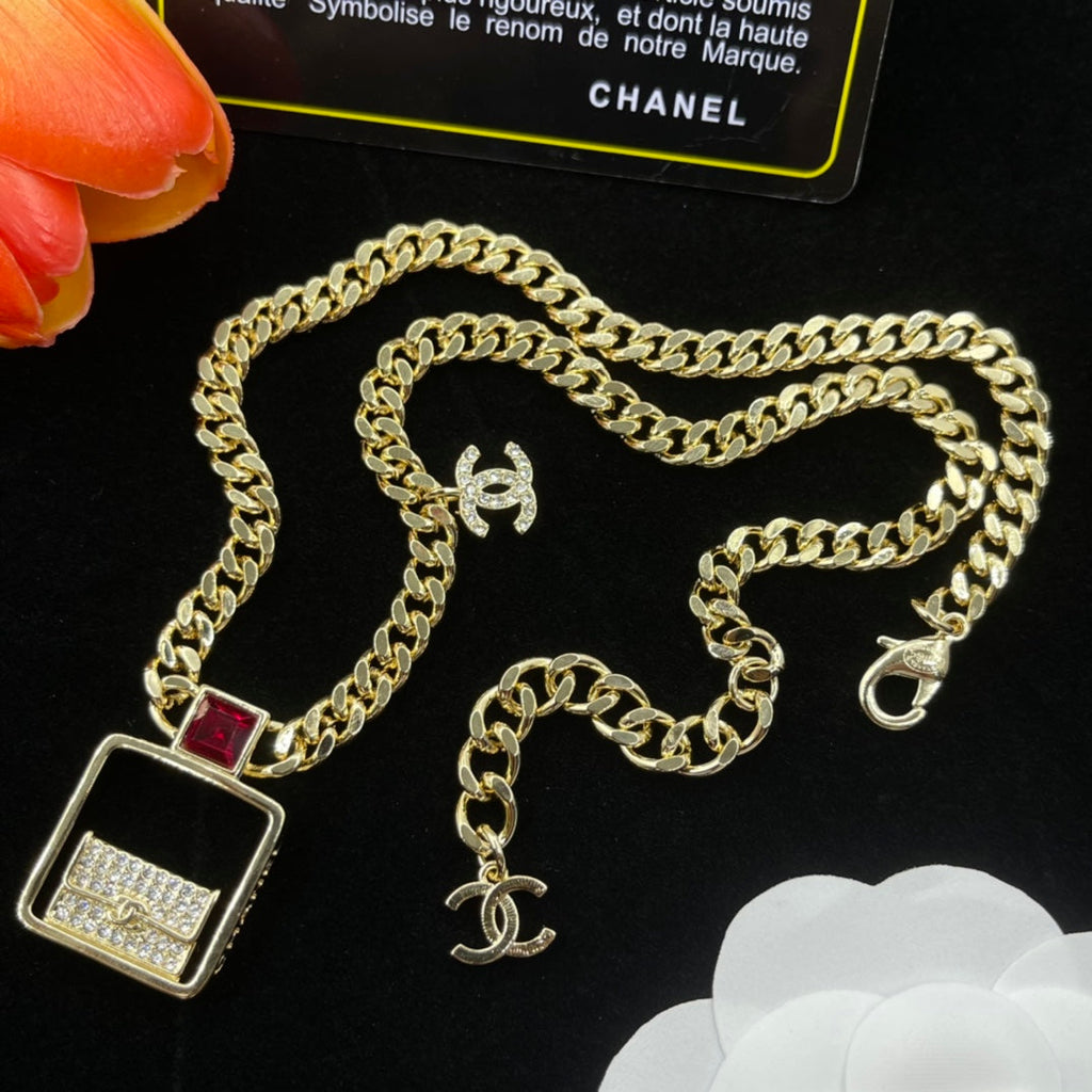 18K Chanel Bag Pendant Chain Necklace