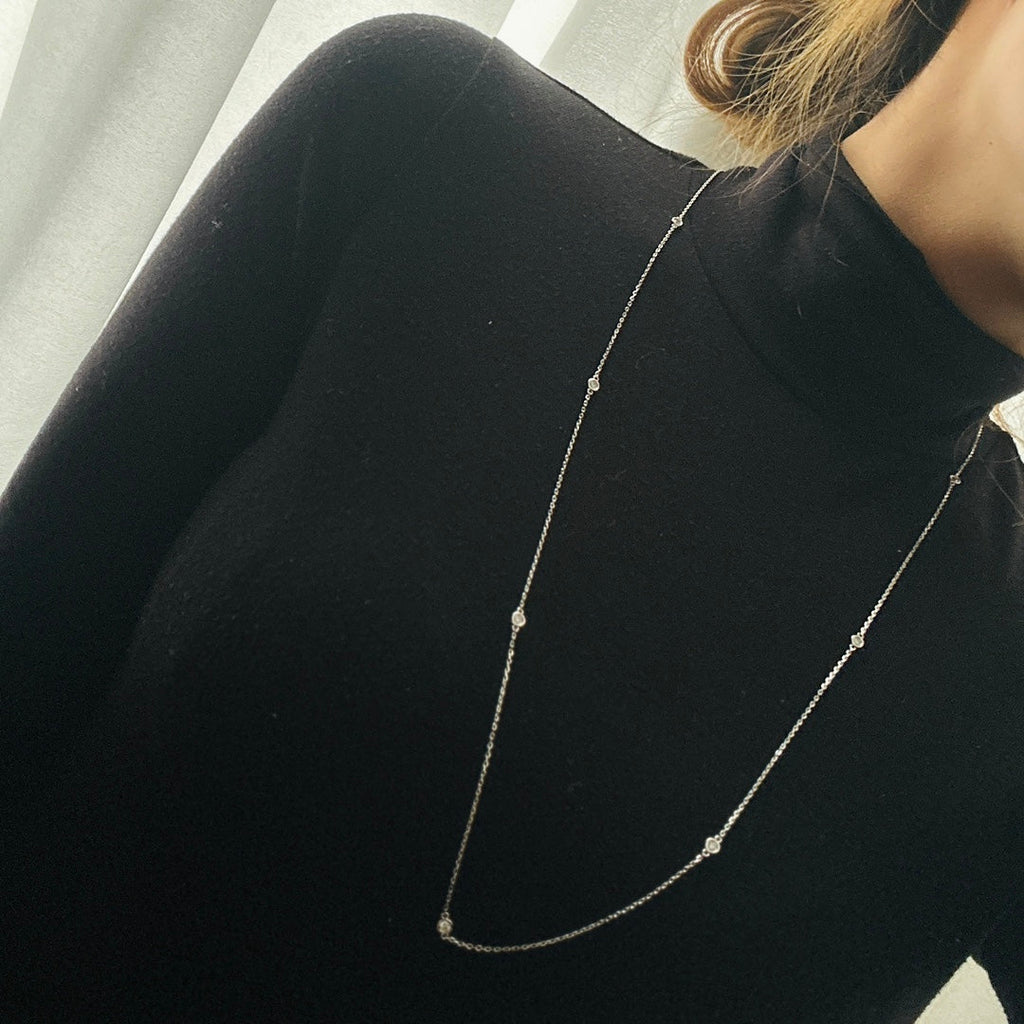 18K Tiffany & Co. Elsa Peretti Diamonds By The Yard Necklace