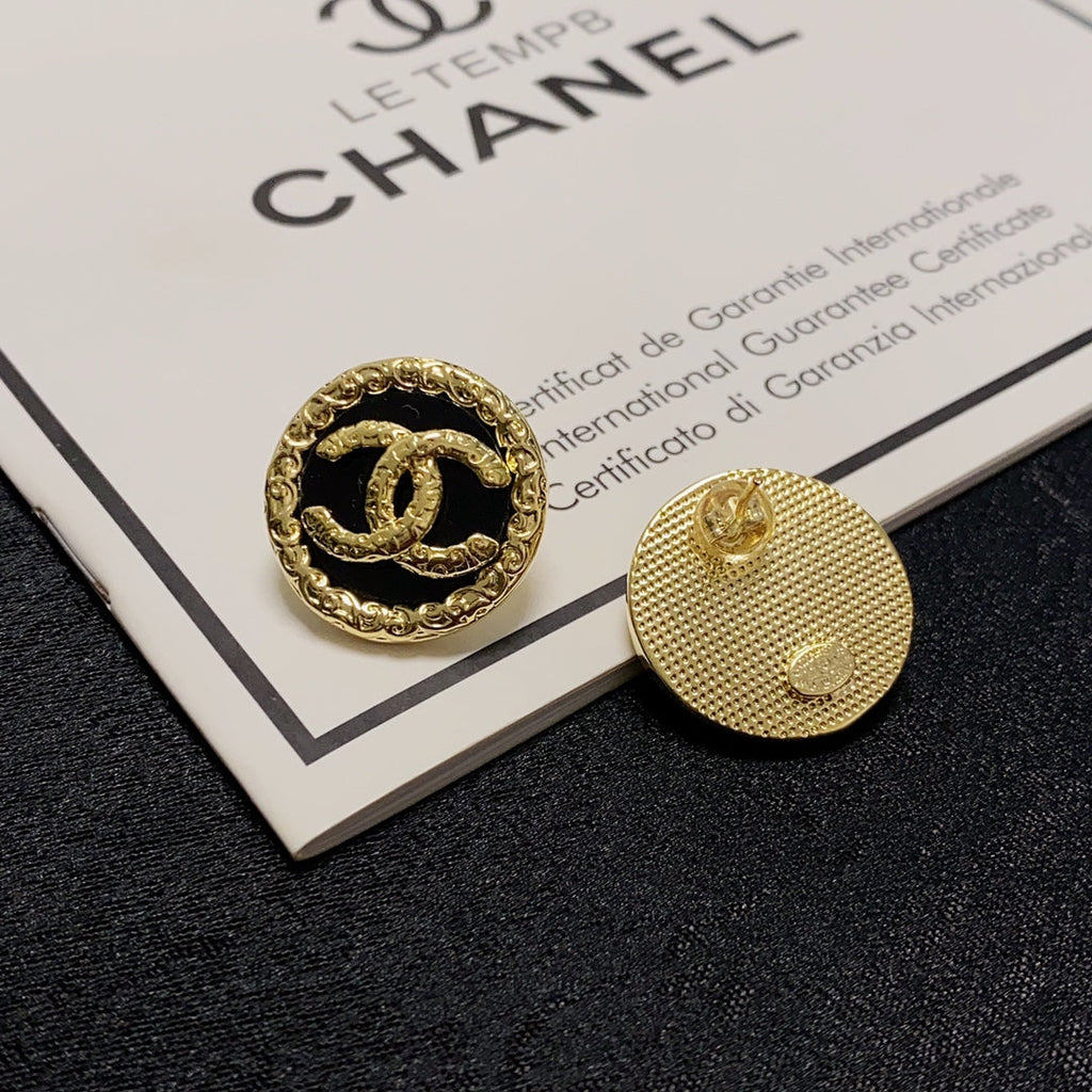 18K Chanel Black & Red Earrings