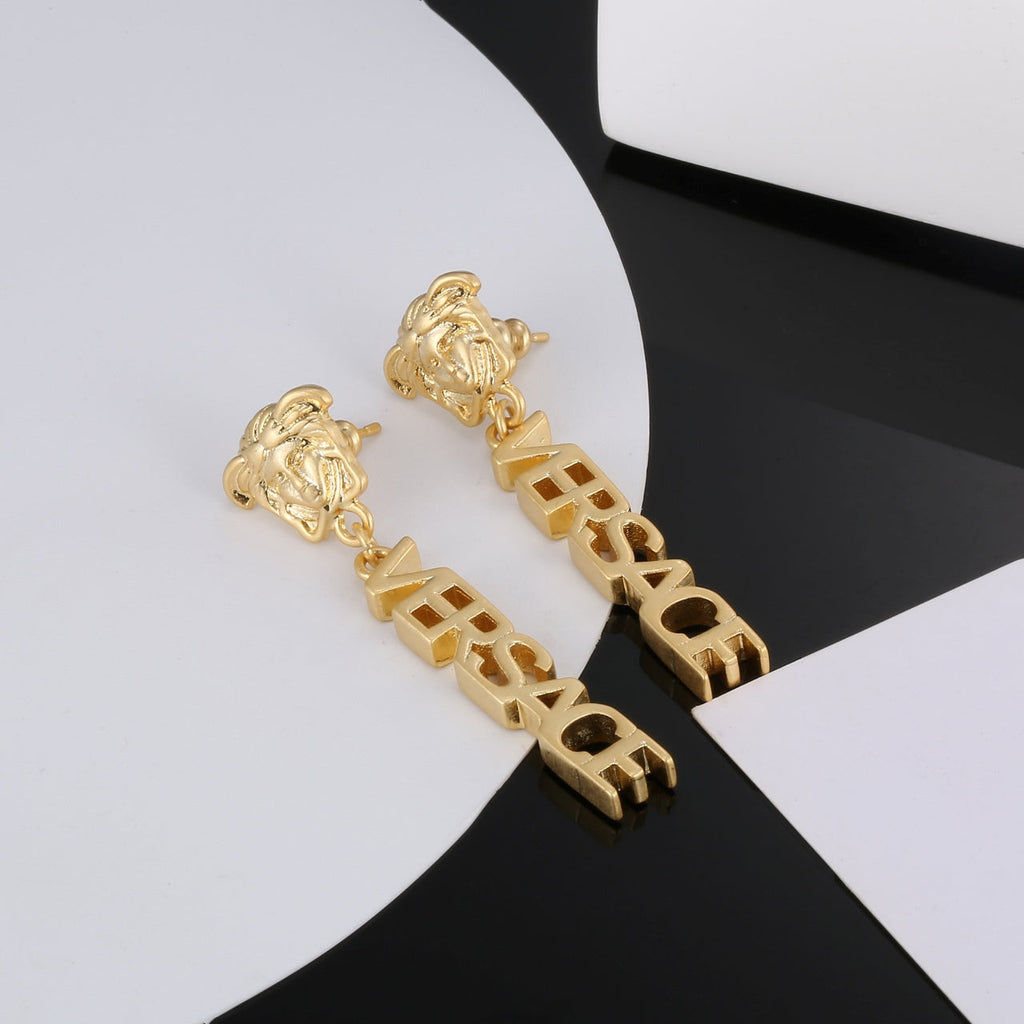 18K Versace Medusa Earrings