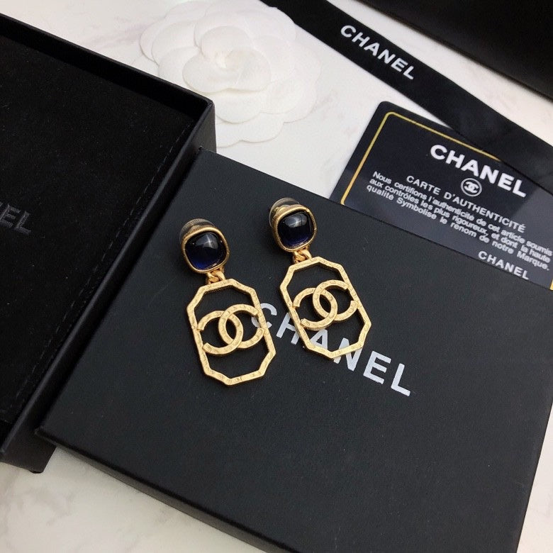 18K Chanel Perfume Bottle Earrings