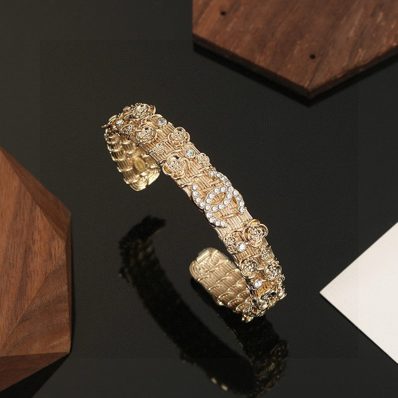 18K Chanel Flower Diamond Cuff Bracelet