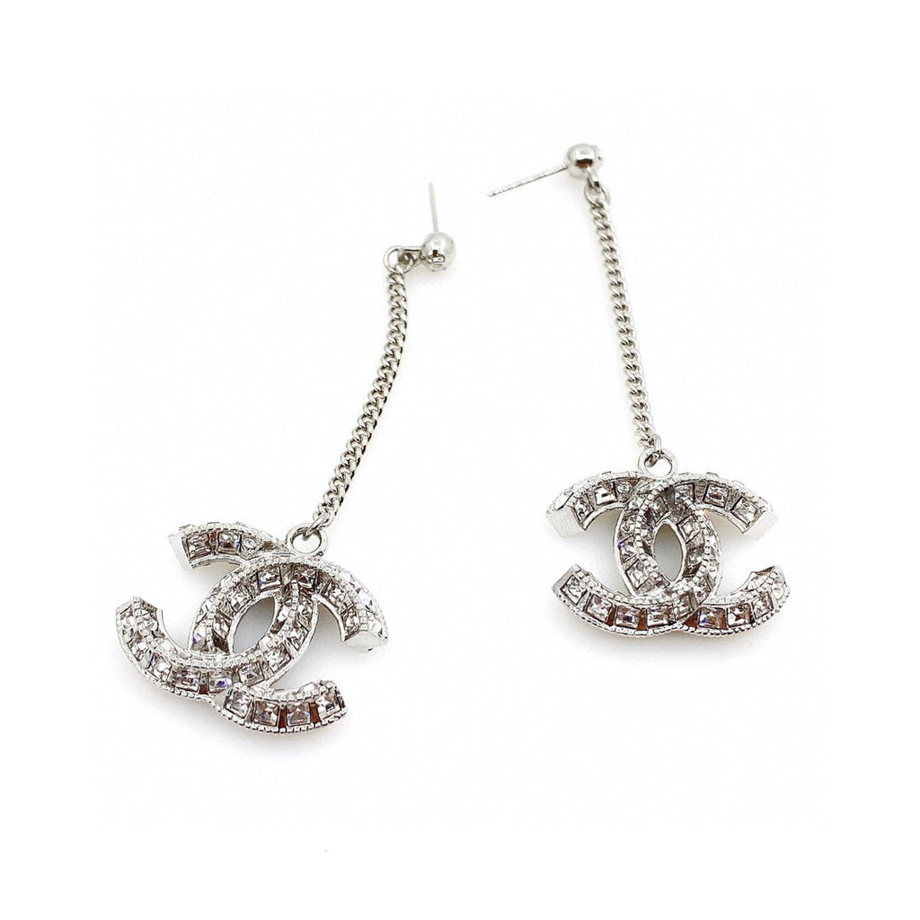 18K Chanel Long Crystals Earrings