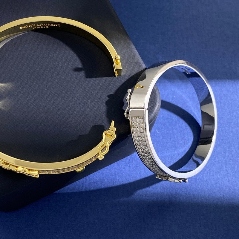 18K Saint Laurent YSL Diamond Bracelet