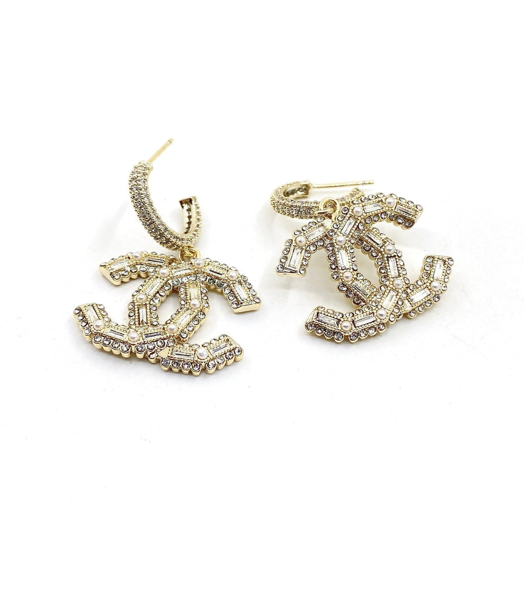 18K Chanel Crystals Earrings