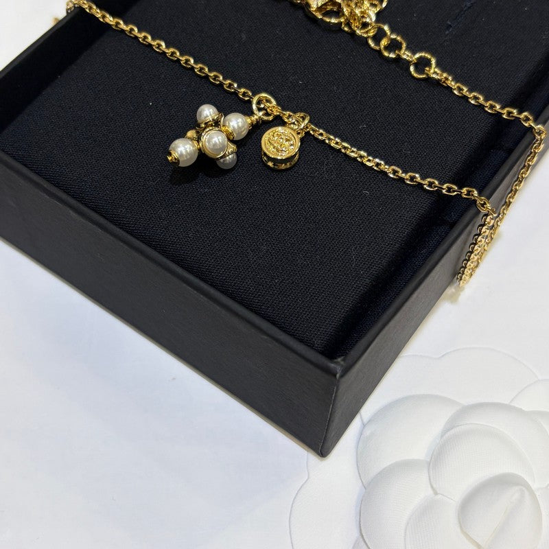 18K Chanel 26P Grape Pearl Gold Necklace