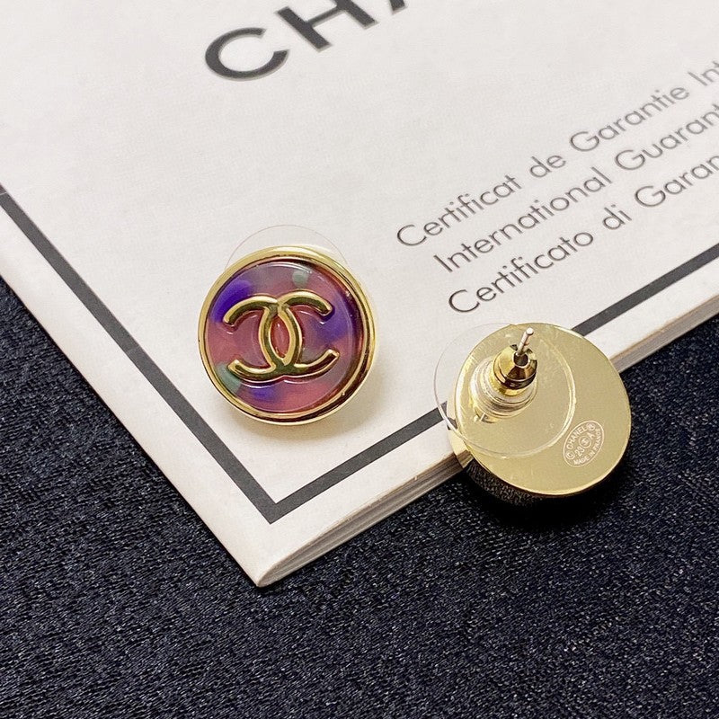 18K Chanel Colorful Round Earrings