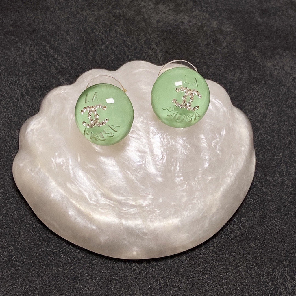18K Chanel Green Earrings