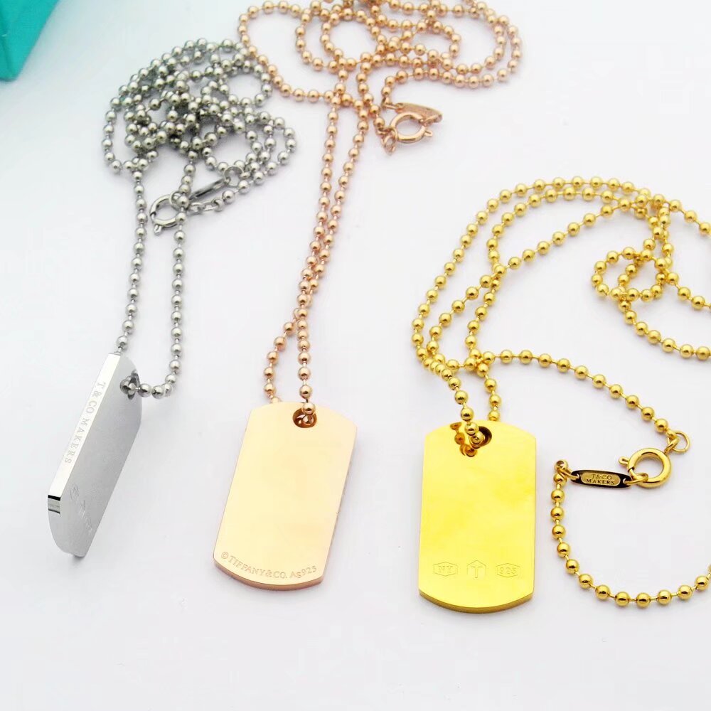 18K Tiffany & Co. 1837 Makers I.D. Tag Pendant Necklace