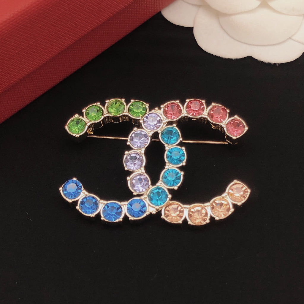 18K Chanel Color Crystals Brooch