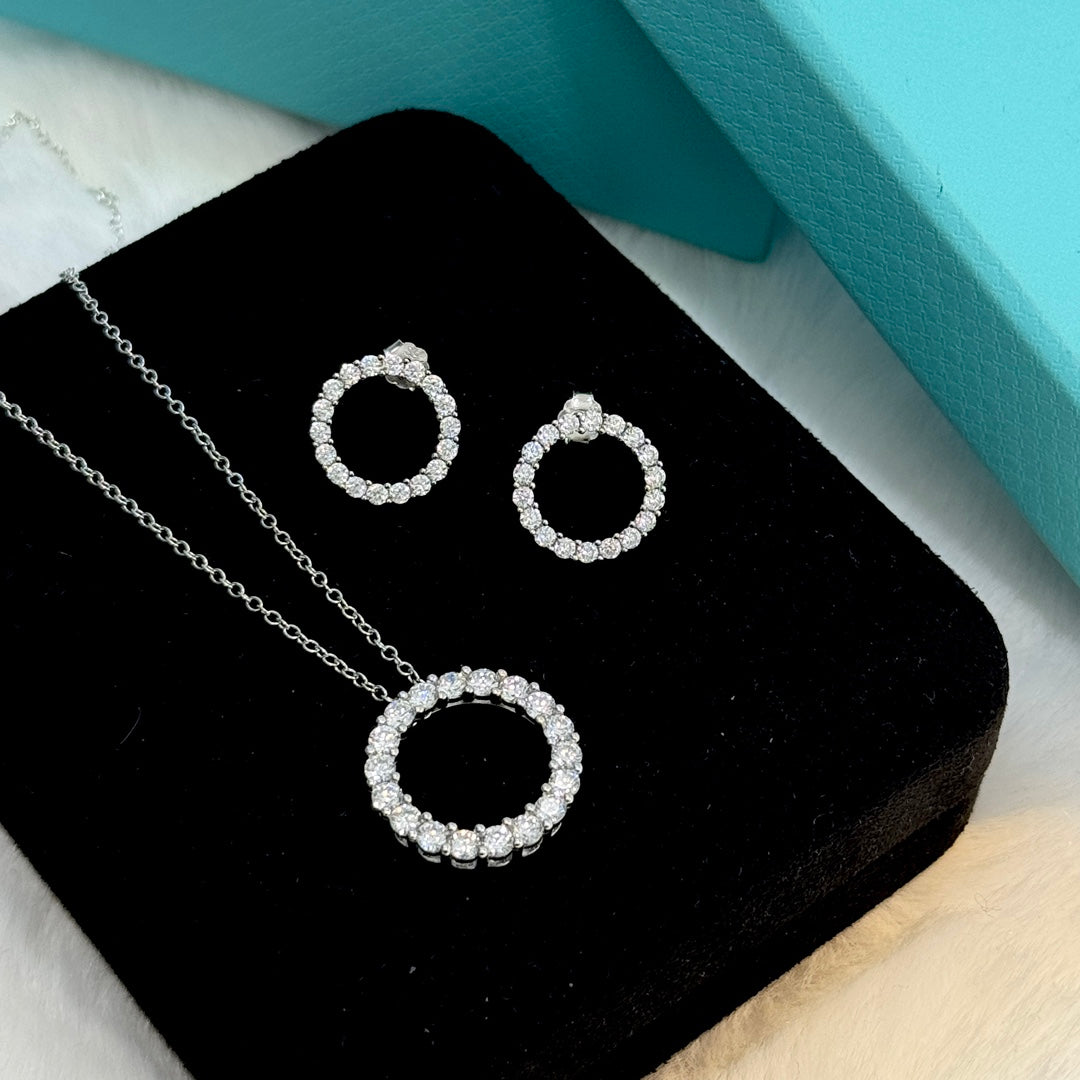 18K Tiffany & Co. Circle Diamonds Earrings