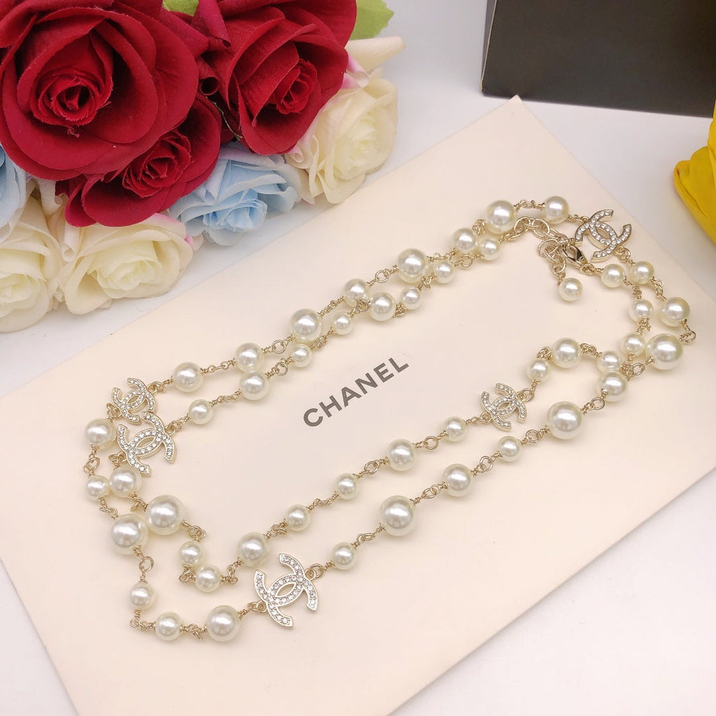18K Chanel Long Pearls Necklace