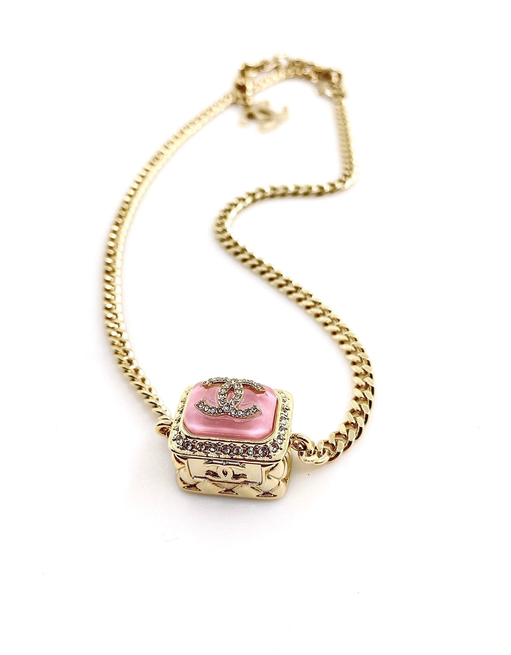 18K Chanel Pink Resin Chain Necklace