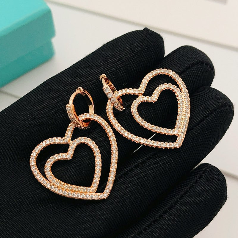 18K Tiffany & Co. Heart Diamond Earrings