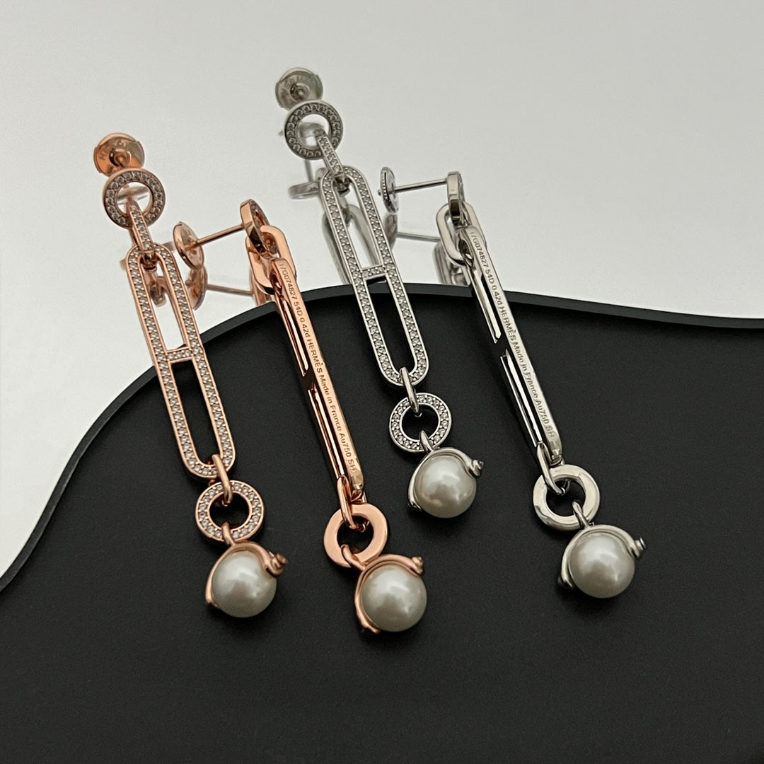 18K Hermès Chandra Diamonds Earrings