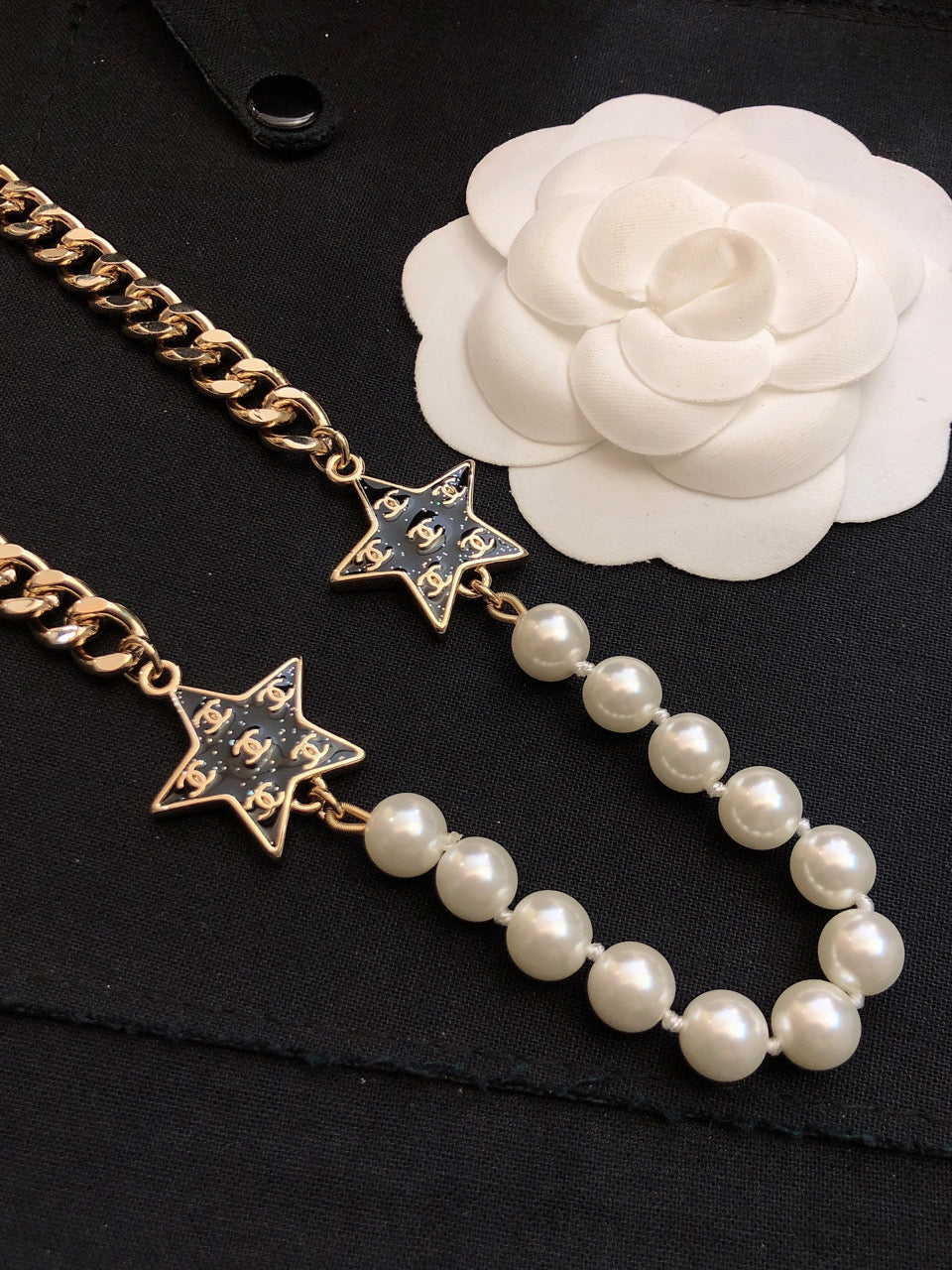 18K Chanel Star Pearls Necklace