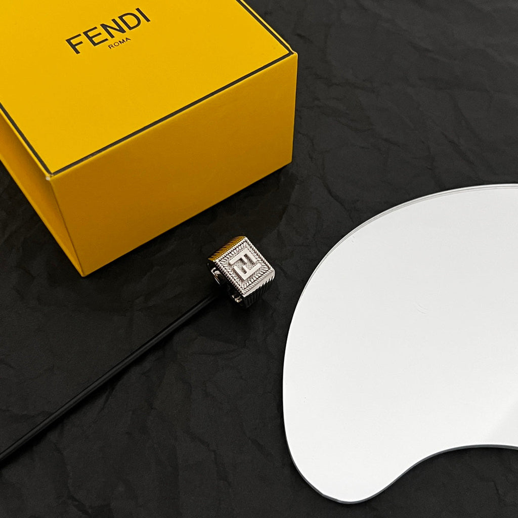 18K Fendi FF Guillochet Ring