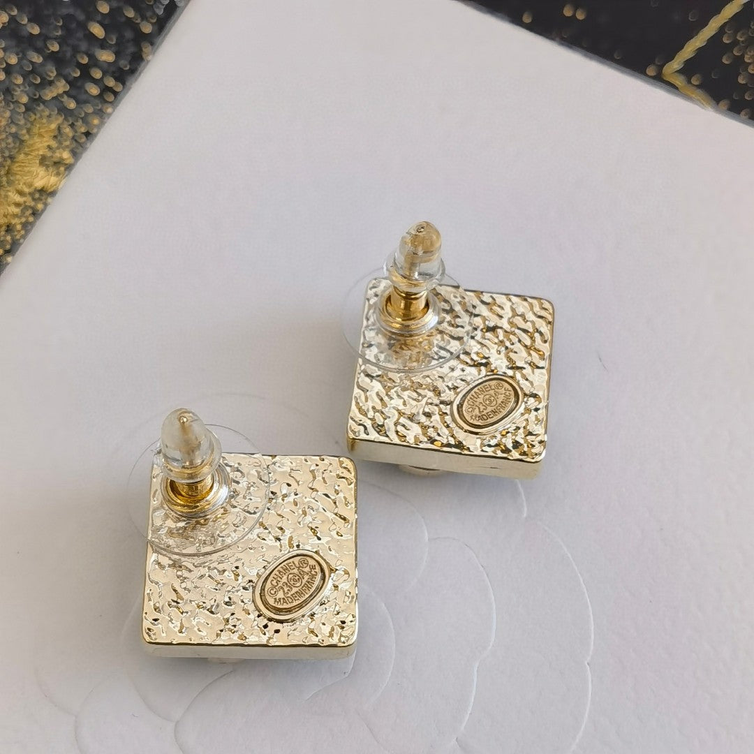 18K Chanel Blue Resin Earrings