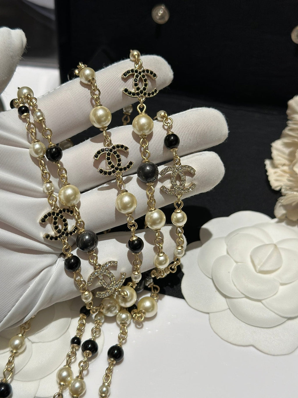 18K Chanel 24S Long Pearls Necklace