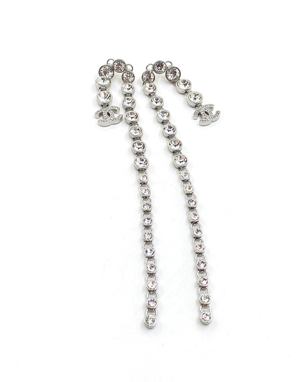 18K Chanel Long Crystal Earrings