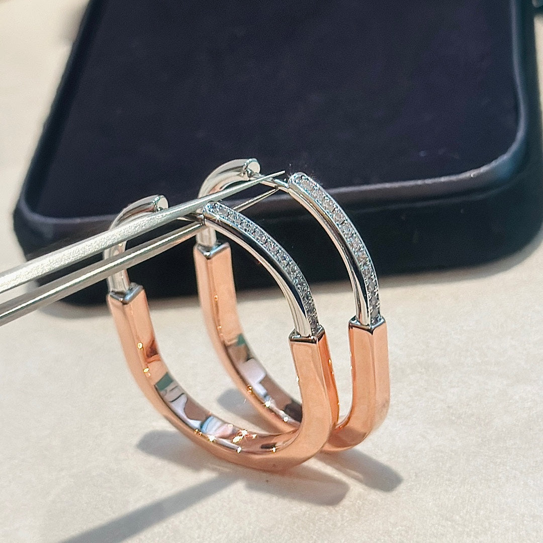 18K Tiffany & Co. Lock Diamond Earrings