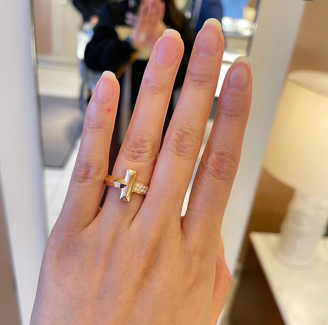 18K Tiffany & Co. Narrow Pave Ring