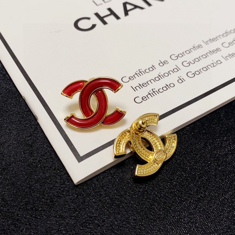 18K Chanel Red Earrings
