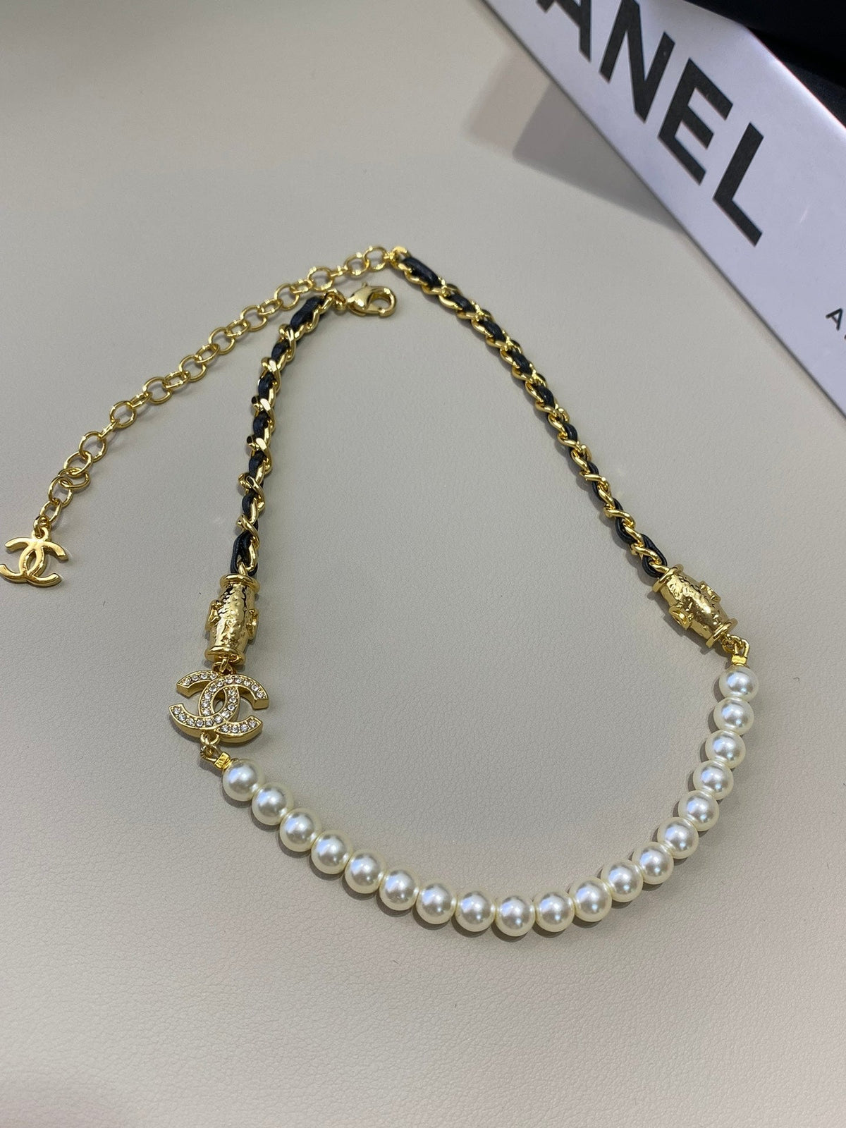 18K Chanel Pearl Chain Necklace